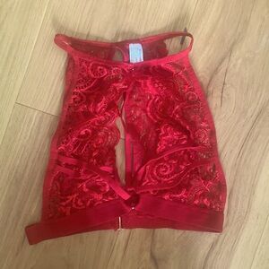 Red lace bralette